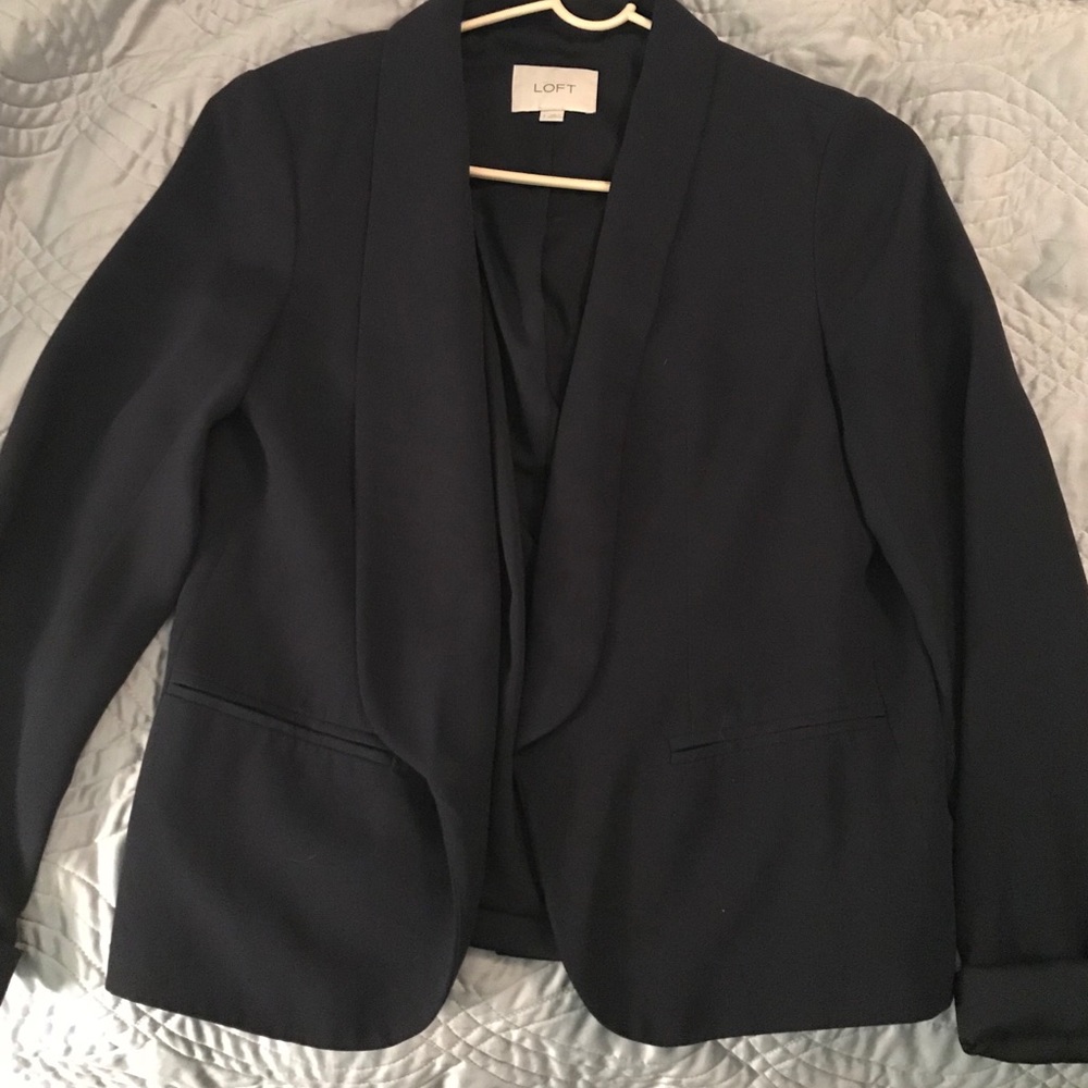 Loft Navy Open Blazer